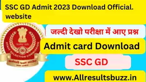 SSC GD Admit card 2023 Download
