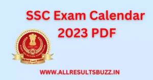 SSC exam calendar 2023 pdf